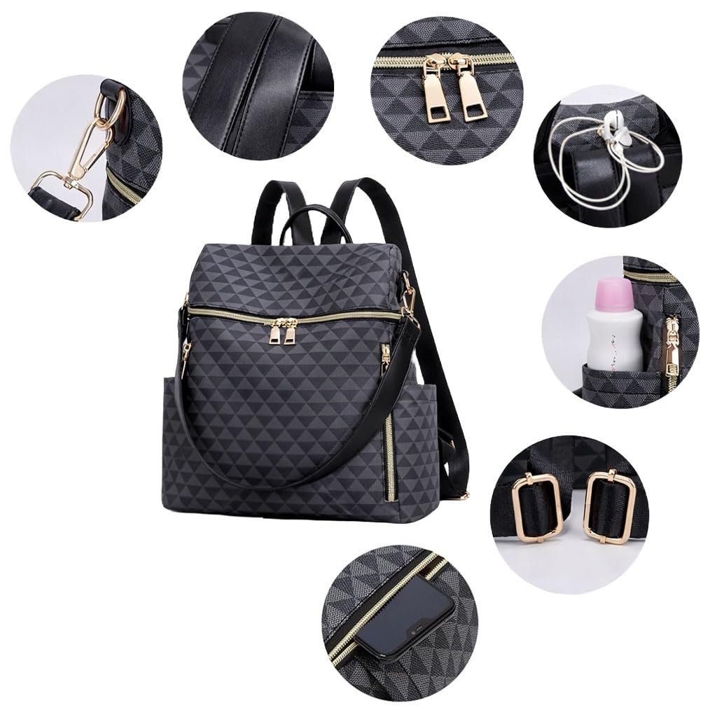 Comfabie Backpack Purse for Women daily use printed backpack for women Convertible Shoulder sling Bag, Multiple Pockets, Ladies Shoulder backpacks for girls college bag for teenage girls - Image 4